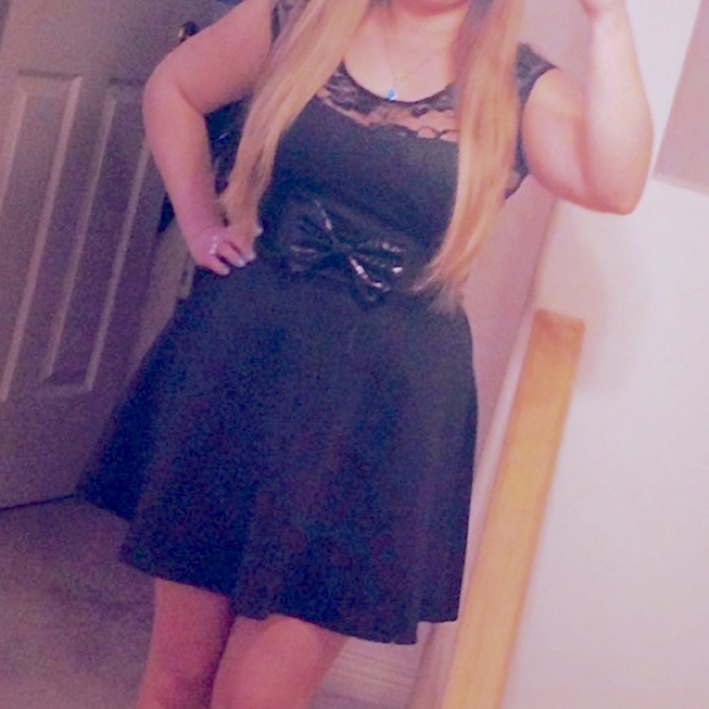 Little black dress with side cut outs
